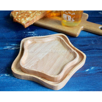 2-pieces Wooden Dessert Plates Set